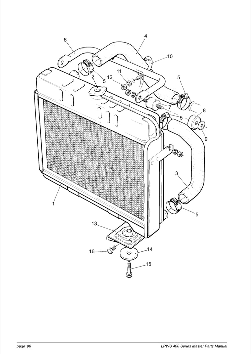 757-31010 Radiator assembly OEM. Part numbers 757-23980 and 757-22060 are associated with this assembly. This radiator was used on the  LPW, LPWS, LPWG series engines. There is a 10 day lead time for this assembly.