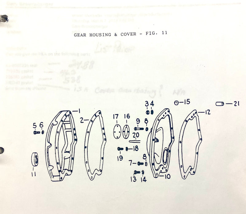 260036 Gasket, Cover Used on the  6 cylinder series, Hercules engines and the G 2300 X262, and X267 engines.