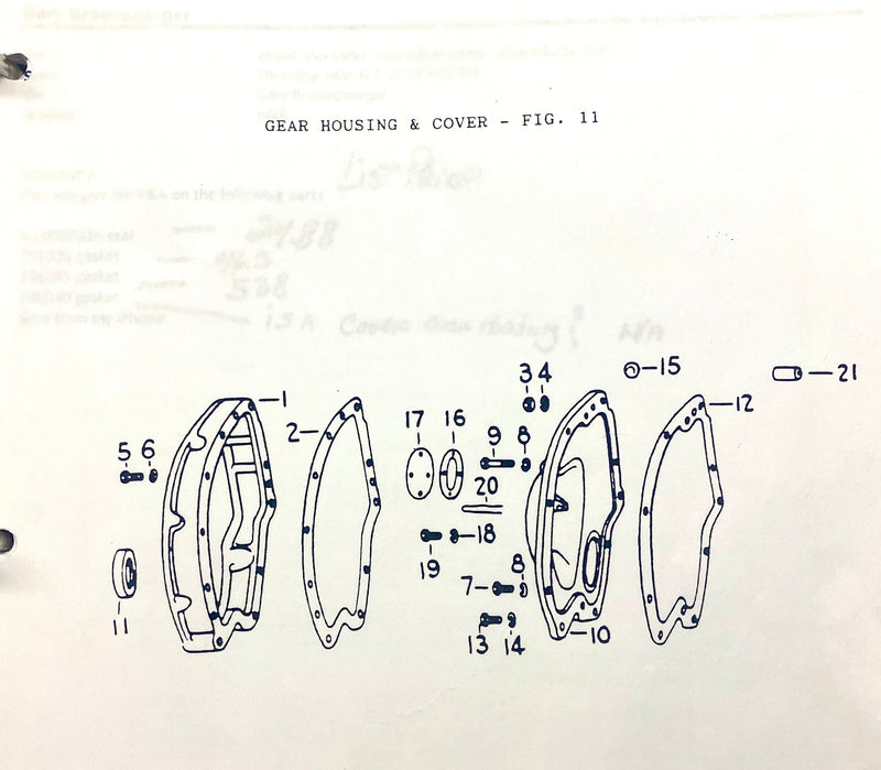 256041 Gasket, Cover Used on the  4 cylinder series, Hercules engines G 2300 spec numbers X266 and 273.