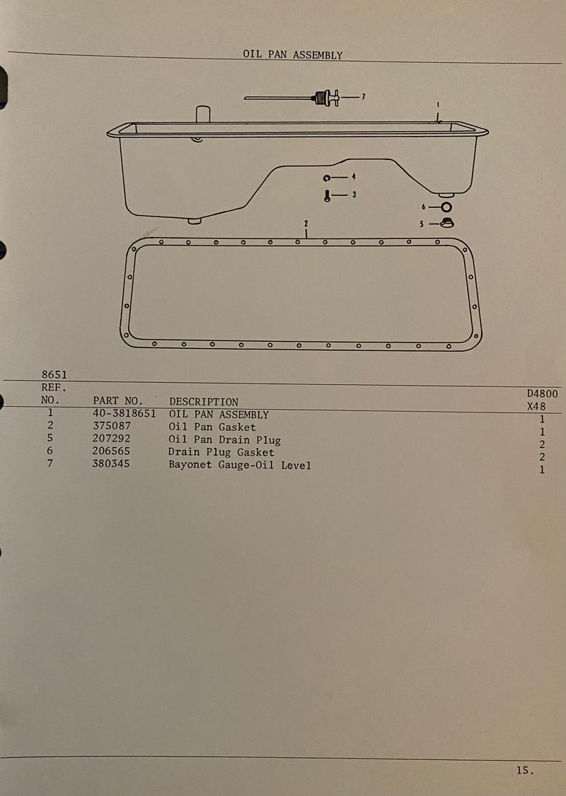 40-1093436 Gasket, Oil pan. Used on the 4800,5000 series Hercules engines.