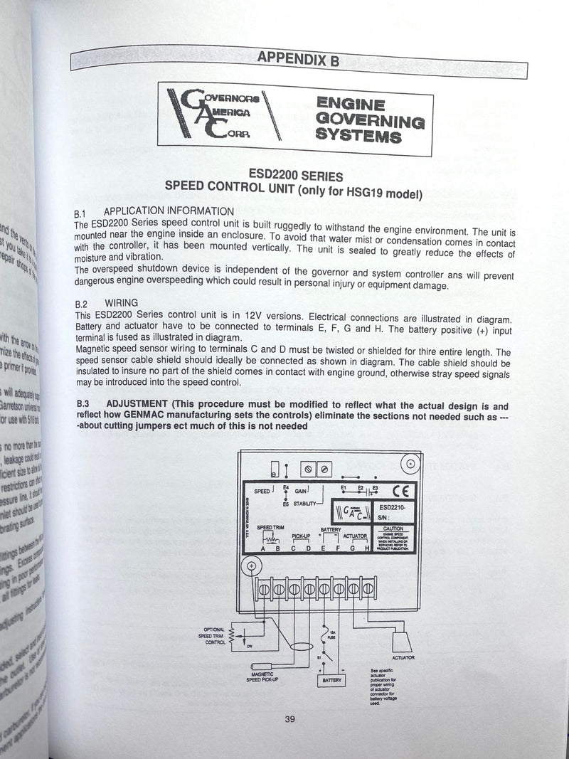 061202 Operation, Technical and Parts manual for the Elliott and Genmac Generators Models MPSG/HSG 12, 12, 19 and MPSD/HSD 17 and 21 diesel units