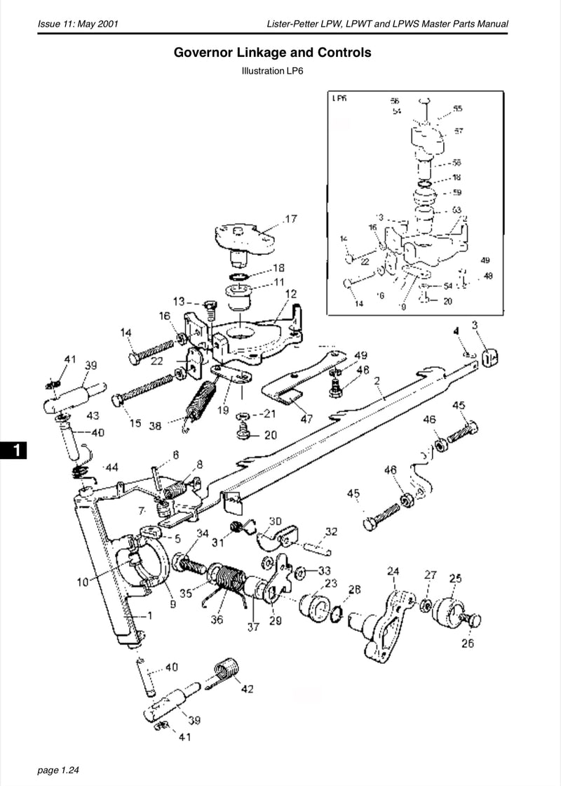 751-40906  Speeder Spring, used on the Lister Petter LPW series engines.