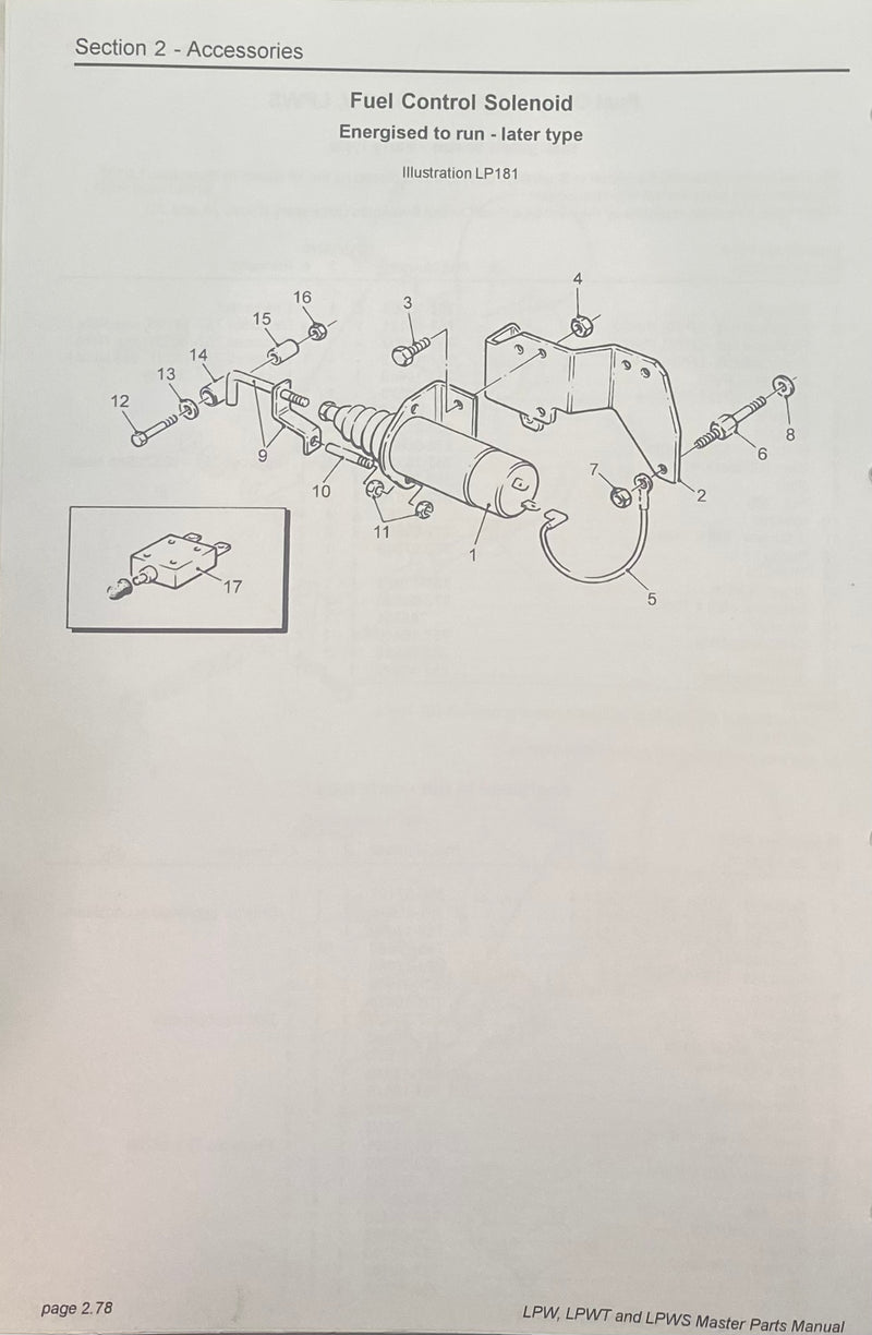 757-24700 Rod and Bracket assembly, used on the Lister Petter LPA, LPW/S/T AND TR/TR model of engines. Used on the Read Screen-All equipment.