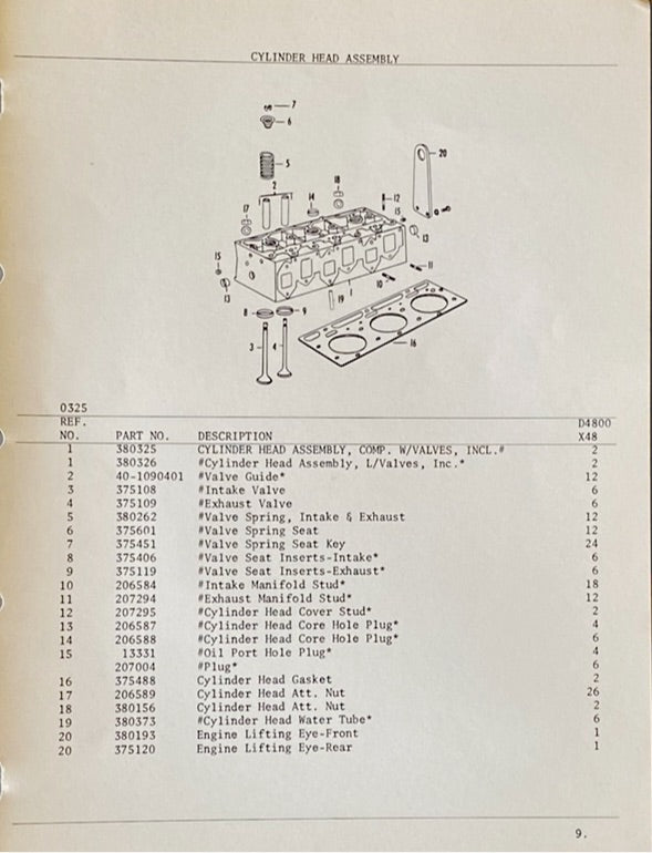 Hercules Engine Gaskets 40-1098702 Head gasket, Hercules D4800,D5000 series engine. Superseded