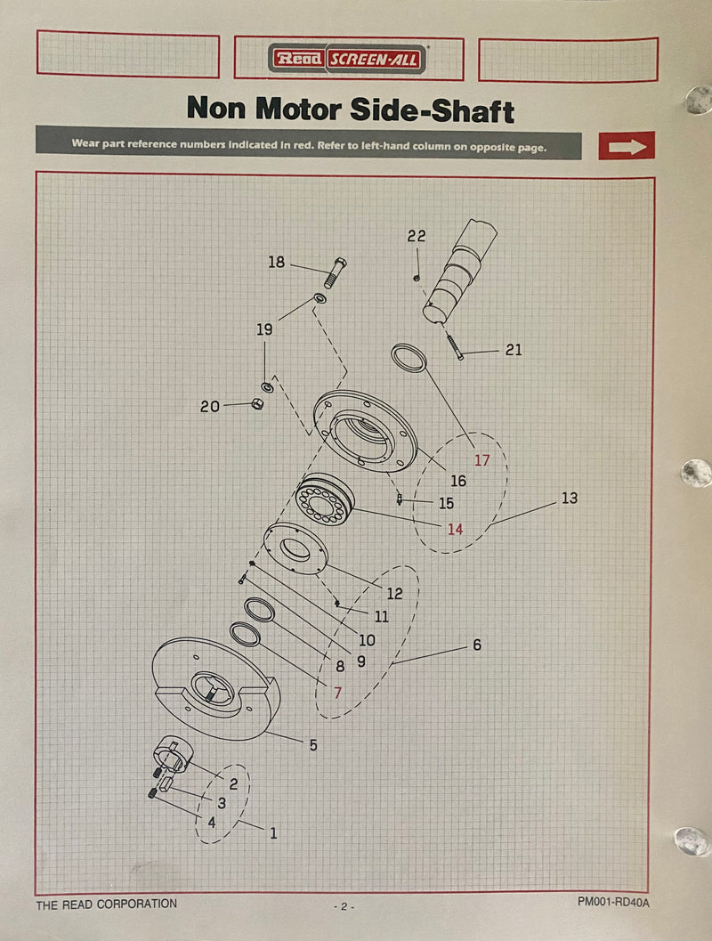 7067 Taperlock Bushing Kit, for Read Screen-All, Models RD-40, RD-90, RD-150 and the WM2000 models. The old part number was 11071