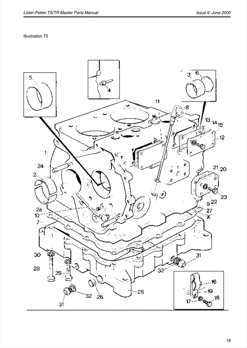 Lister Petter Joint/Gasket part number 201-39701, Side cover gasket on  TS/TR1 single cylinder Lister Petter engine