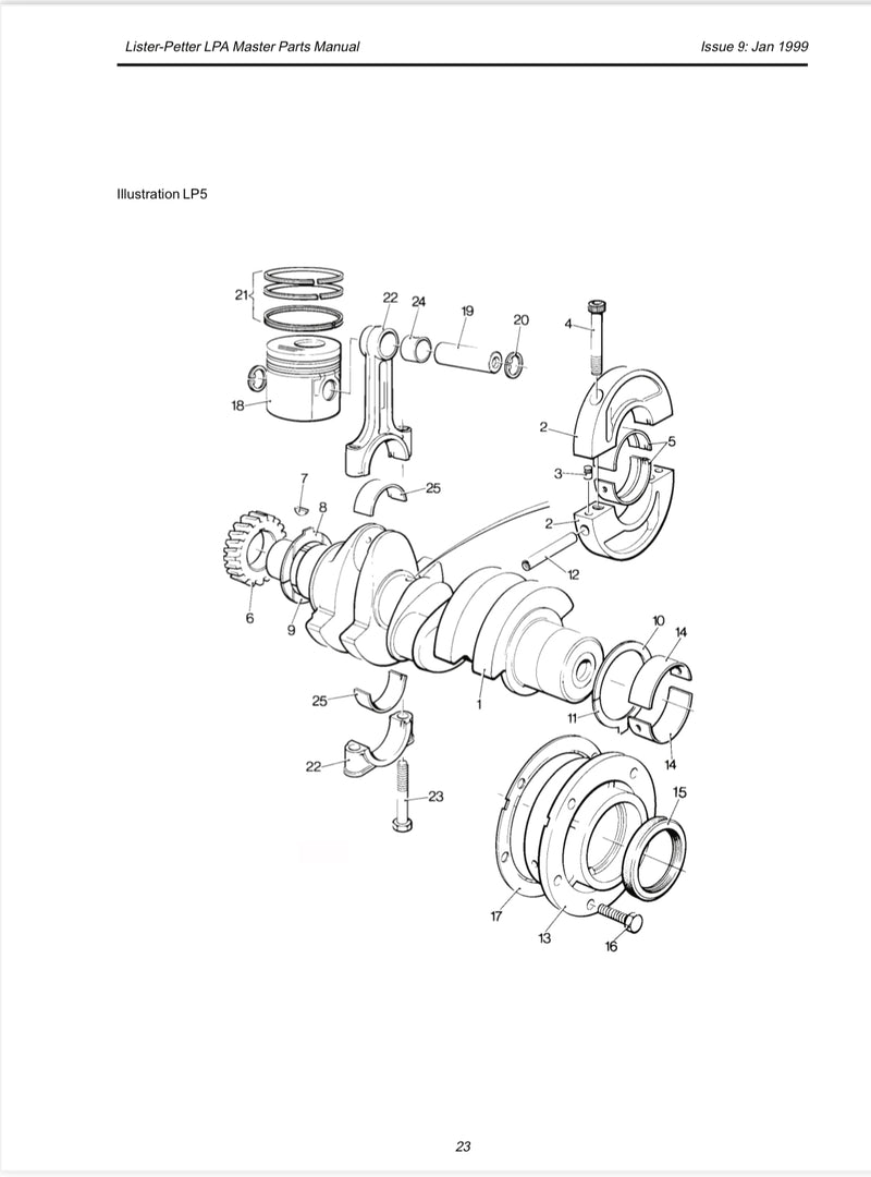 751-11932 Crankshaft shim, this part is used with the LPA, LPW/S/G/T Lister Petter engines.