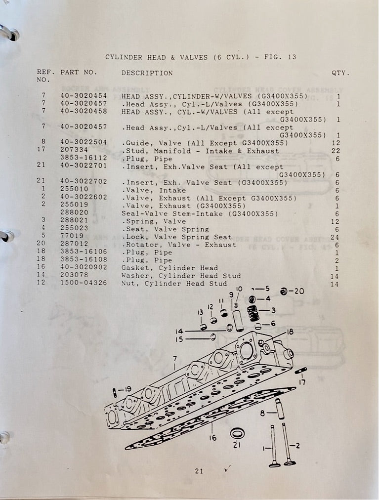Hercules Engine Gaskets 40-3020903 Head gasket, Hercules model G3400 engines. Superseded numbe