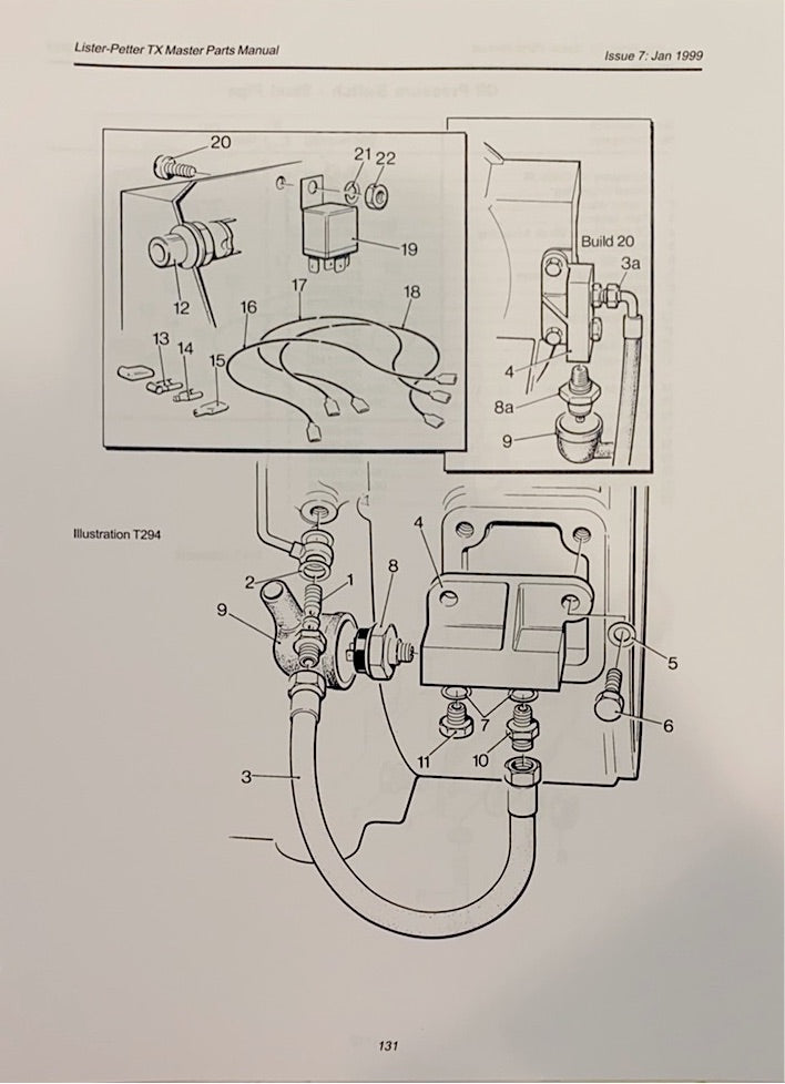 757-15721 Oil pressure switch, Lister Petter oil pressure safety switch used on LPA, LPW2/3/4, LPWS, LPWT, TS, TR, HR, SR engines