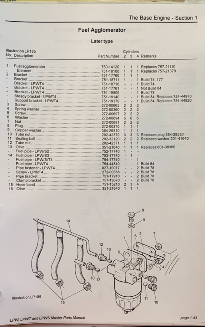 754-44840 Fuel Pipe assembly used on the Lister Petter LPWT (build 84) engine only