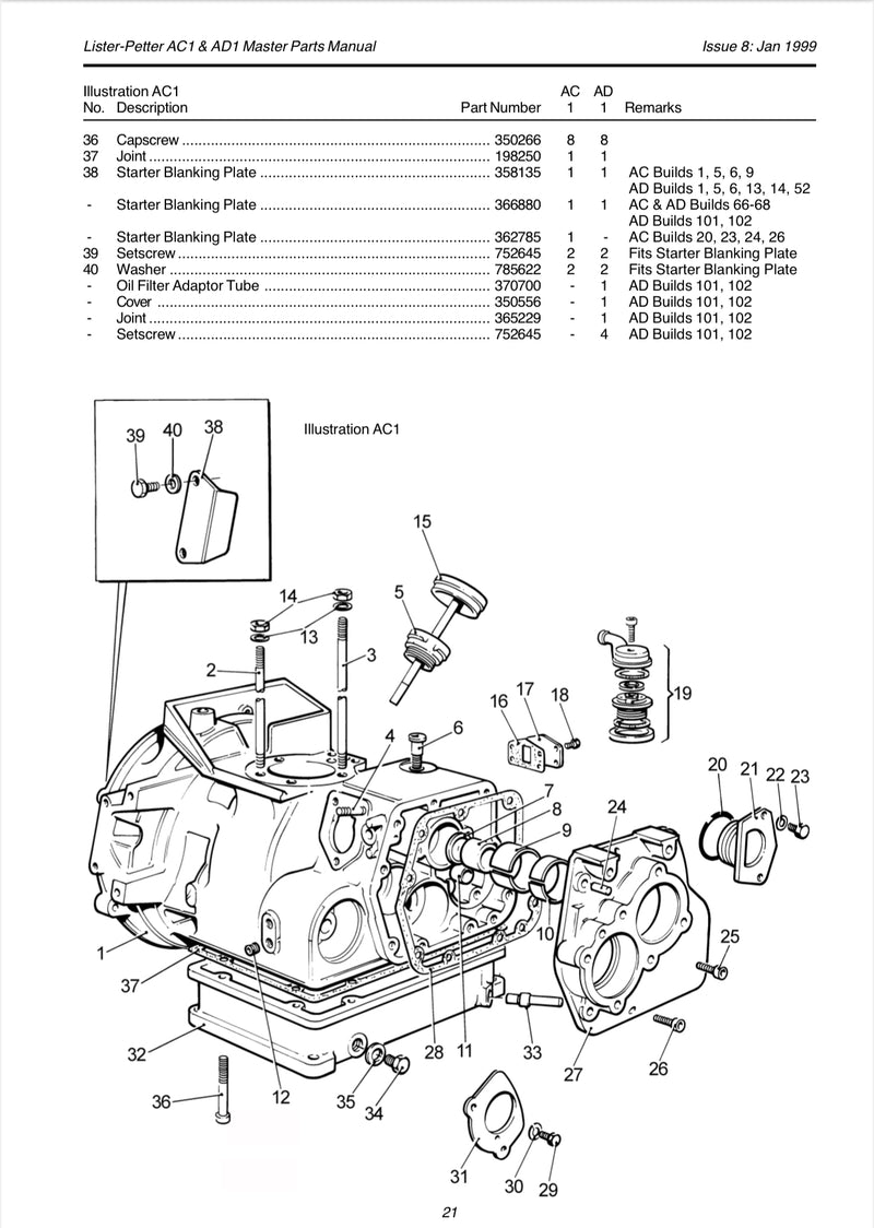 266383 Camshaft bushing (Intermediate), for Lister Petter AC1 and the AD1 engines.