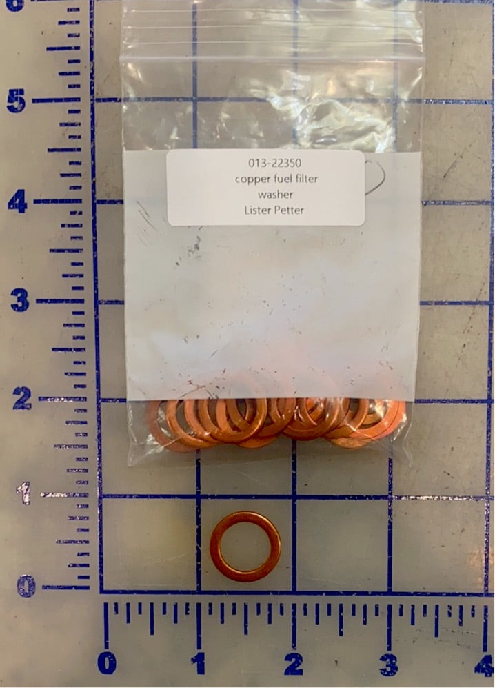 013-22350 Lister Petter Copper fuel/oil filter and sump drain washer
