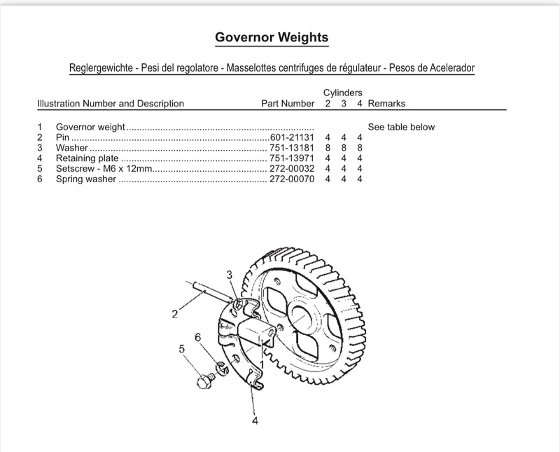 751-13181 Washers, LPW/S governor weight shim washer and also used withe the governor linkage system.