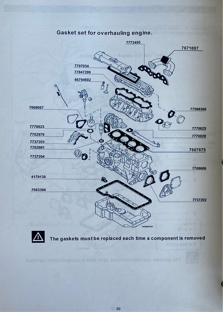 101-97390 Head gasket, Generac generator model 0972-0, 0973-0, 0975-0, 0976-0, 0977-0, 0978-0, 0979-0  Fiat engine powered