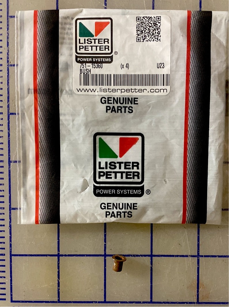 Lister Petter Bushing part number 751-15360, Used in the LPA governor linkage