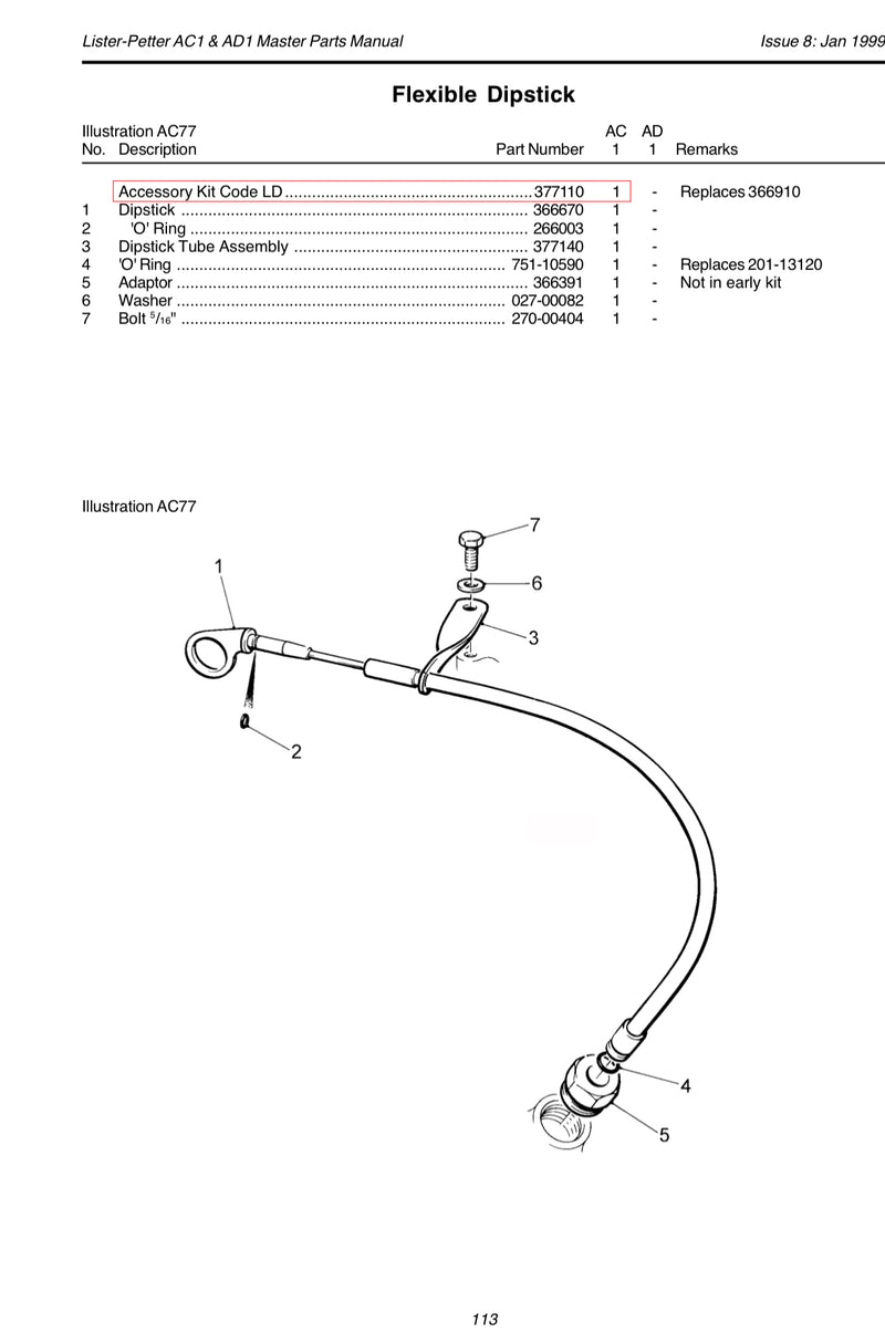 266003 Oring seal, Used throughout the Lister Petter line of engines