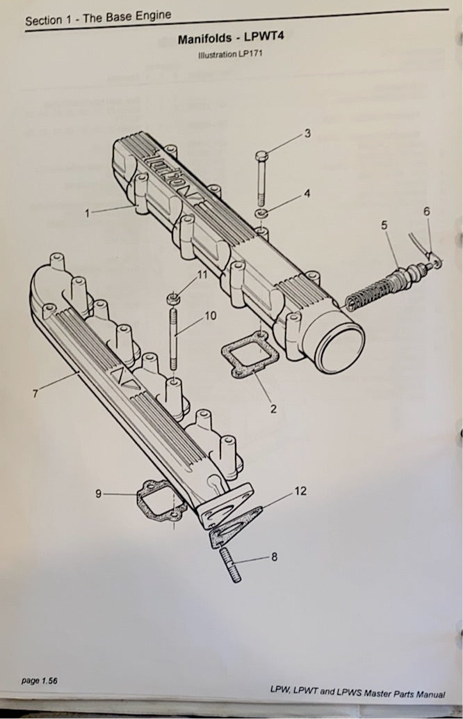 754-42320 exhaust gasket used on the LPWT Lister Petter engine